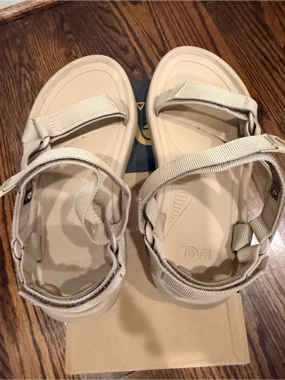 Teva Beige Strappy Slide Sandals